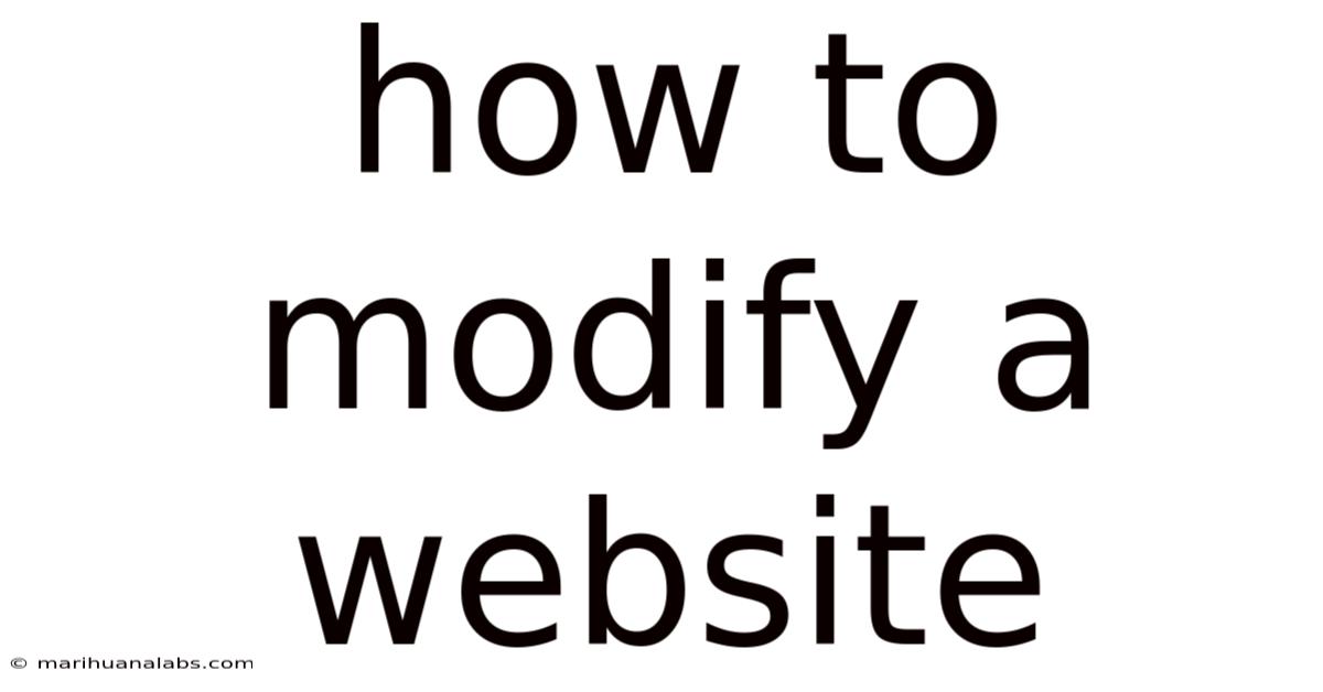 How To Modify A Website
