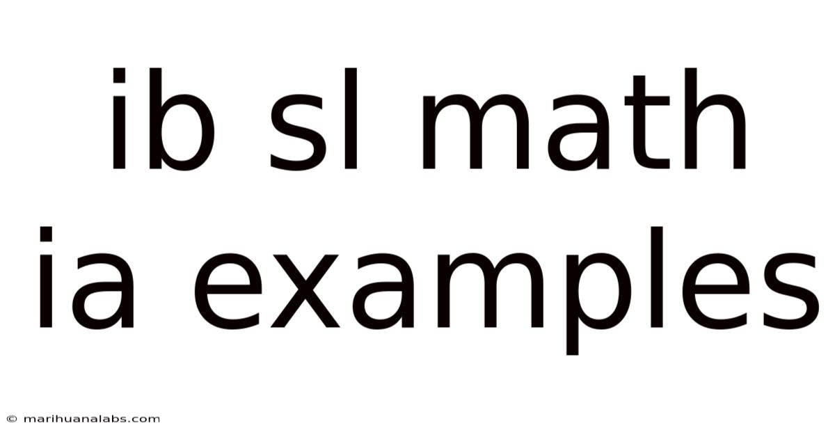 Ib Sl Math Ia Examples
