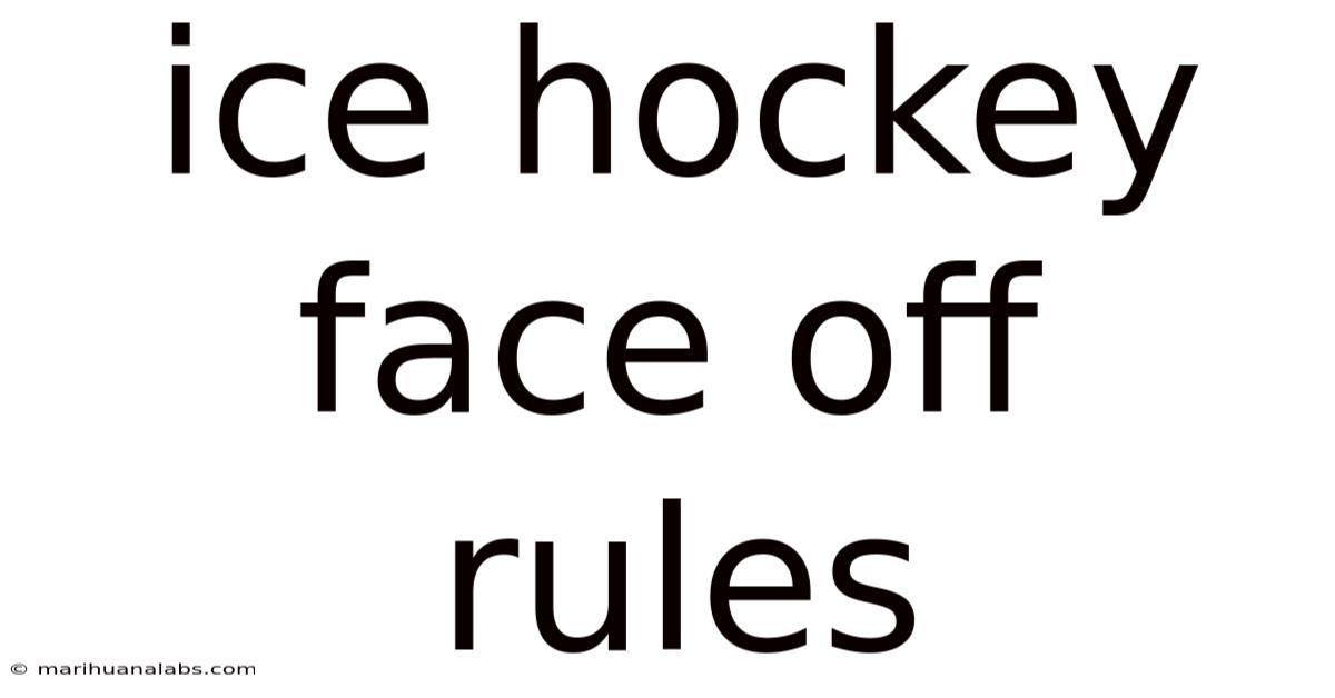 Ice Hockey Face Off Rules