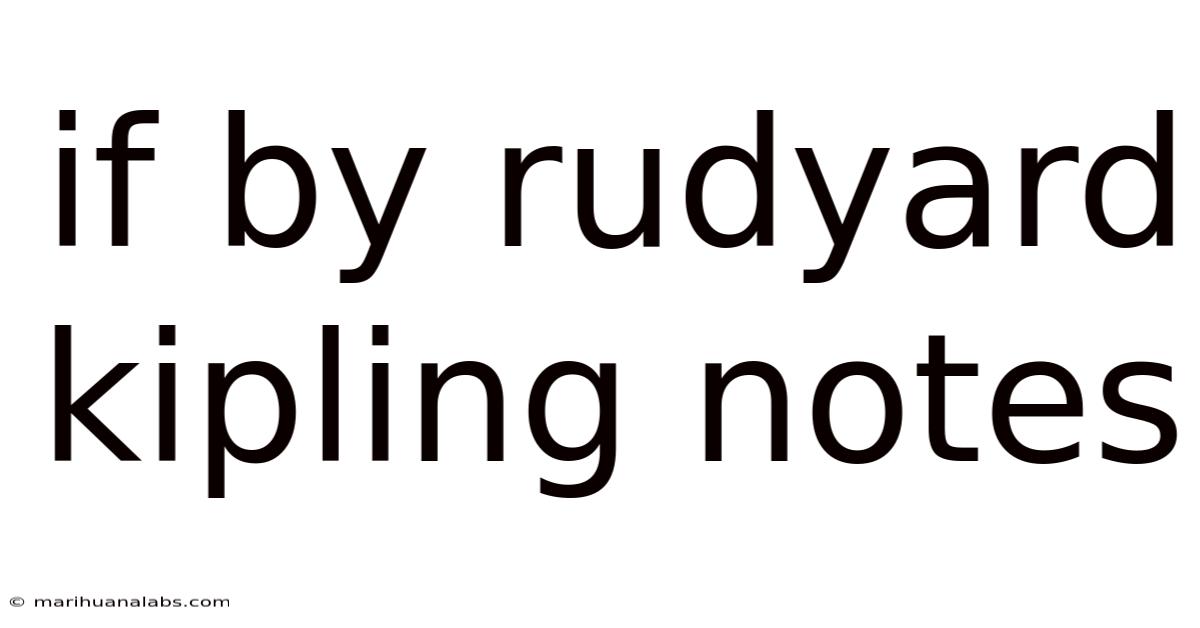 If By Rudyard Kipling Notes
