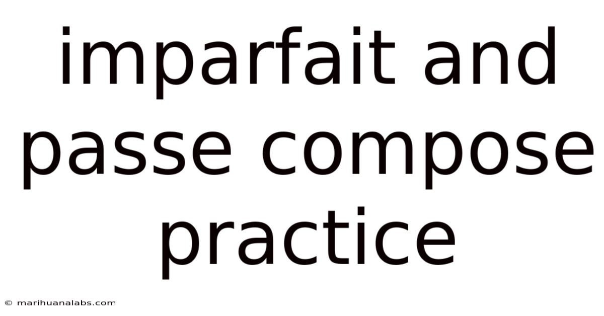 Imparfait And Passe Compose Practice