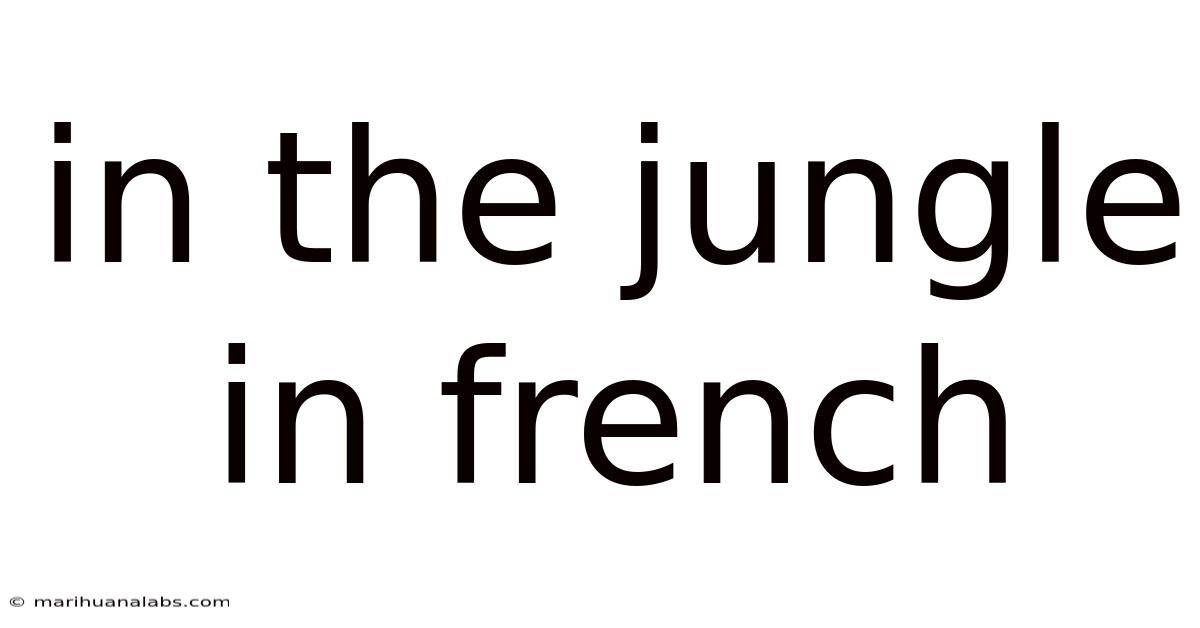 In The Jungle In French
