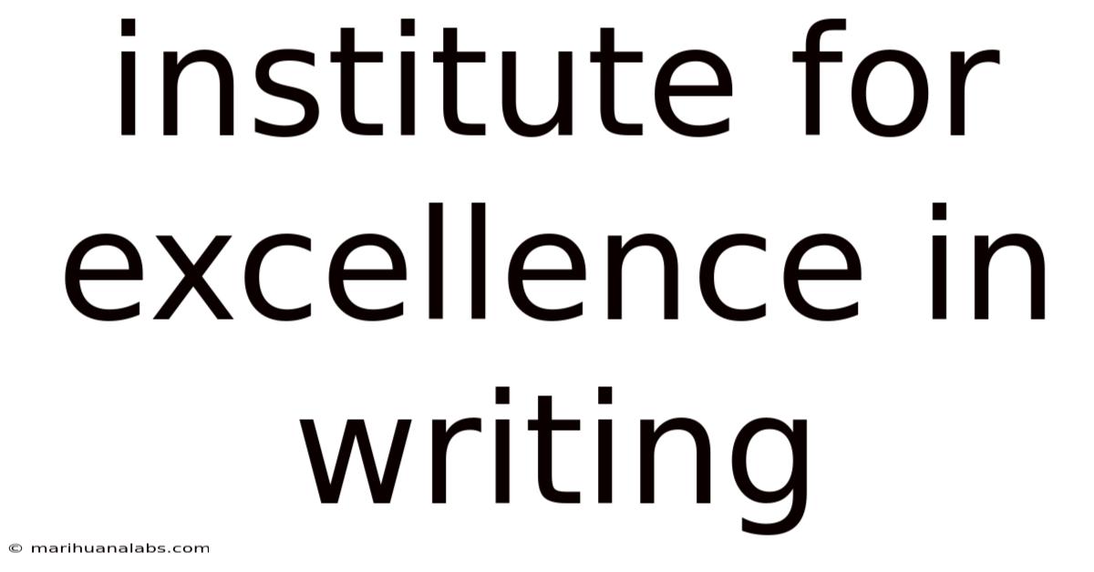 Institute For Excellence In Writing