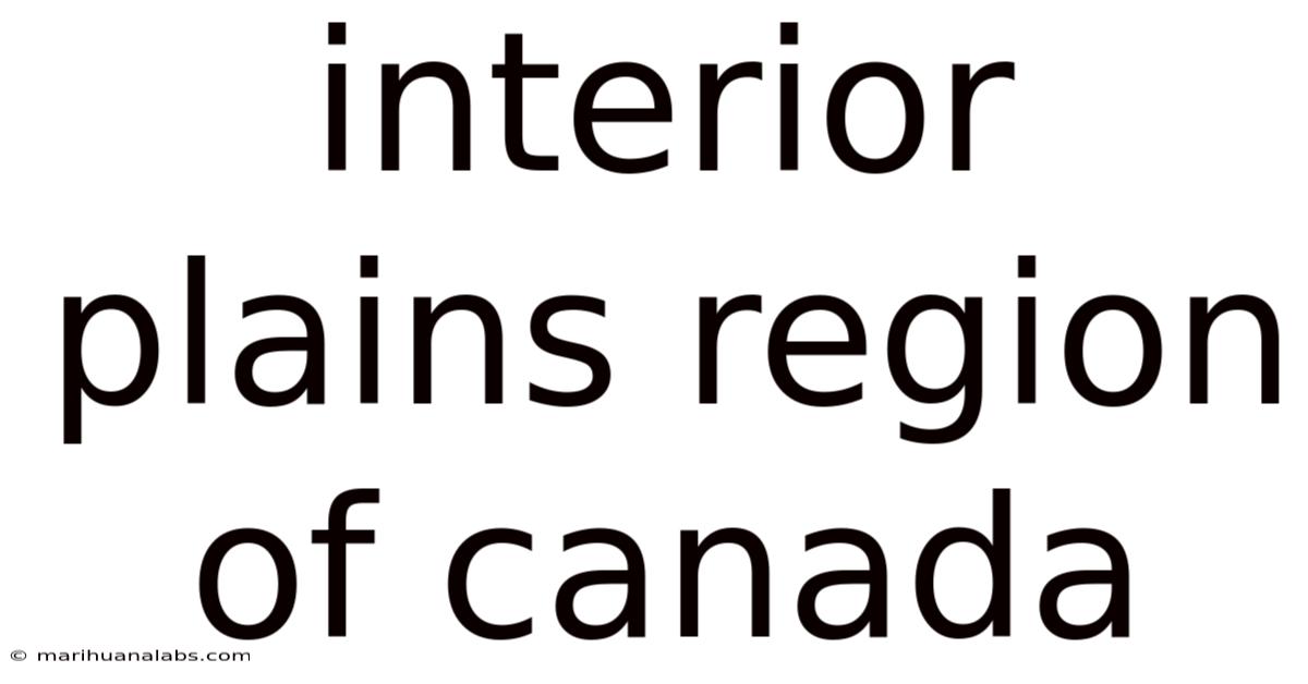 Interior Plains Region Of Canada