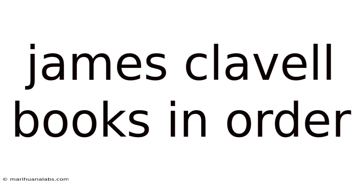 James Clavell Books In Order