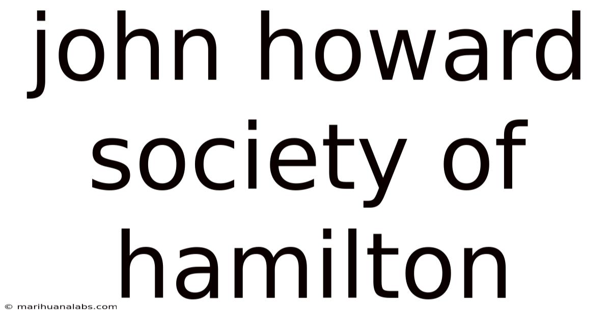 John Howard Society Of Hamilton