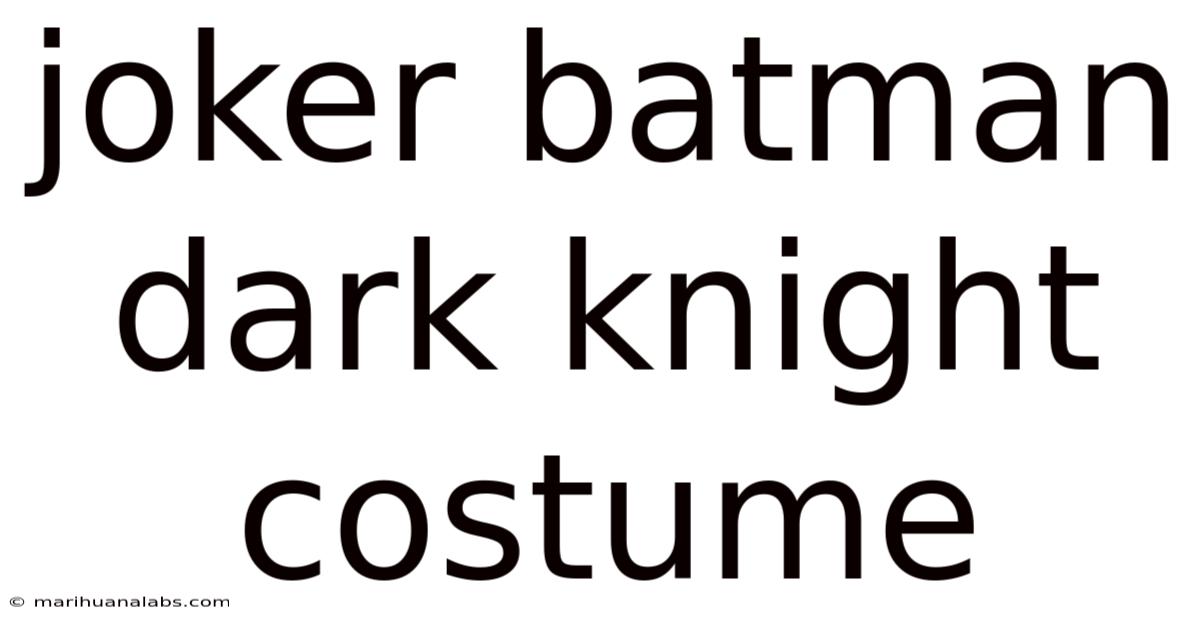 Joker Batman Dark Knight Costume