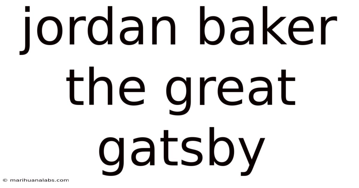 Jordan Baker The Great Gatsby
