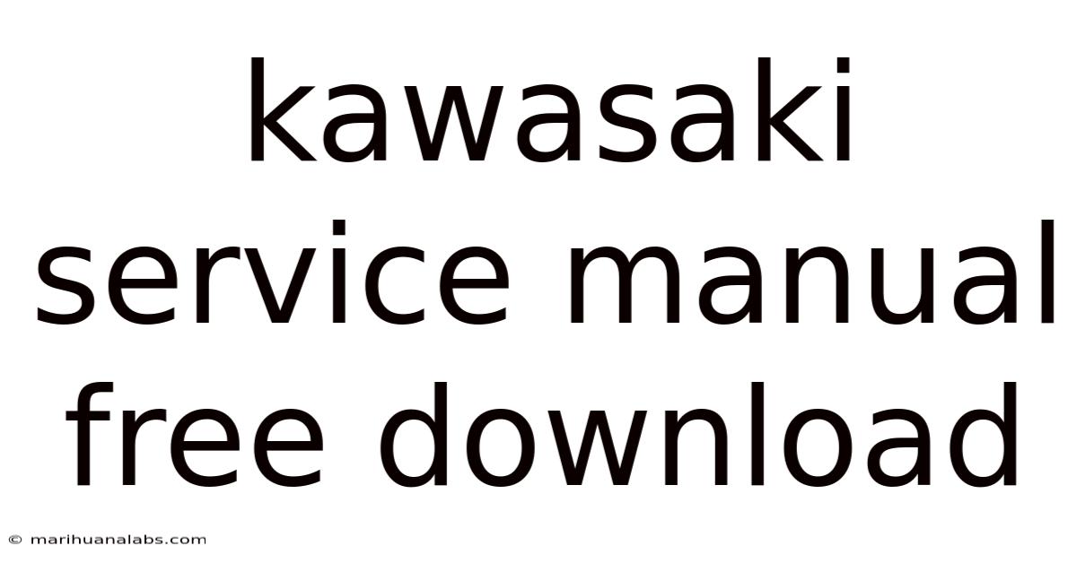 Kawasaki Service Manual Free Download