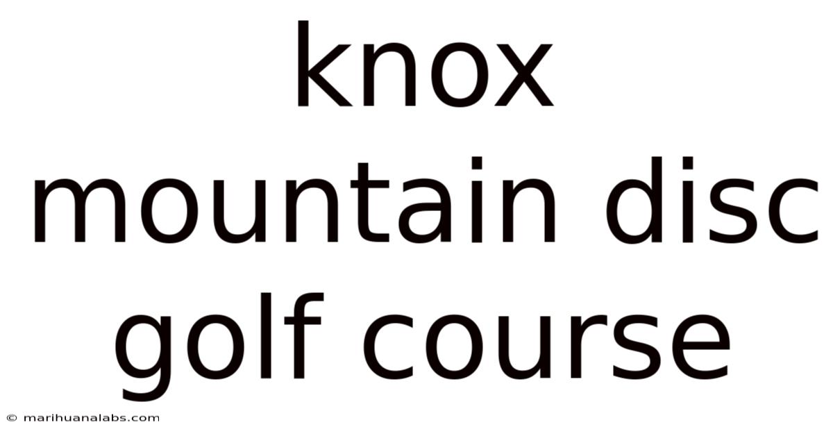 Knox Mountain Disc Golf Course