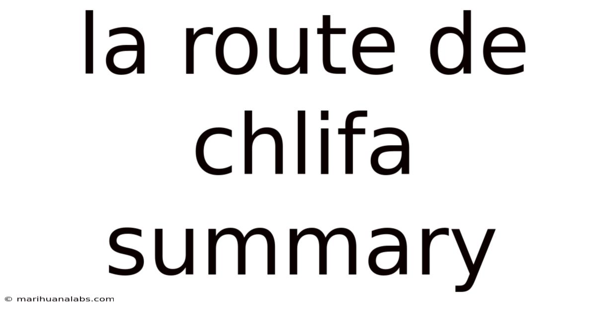 La Route De Chlifa Summary