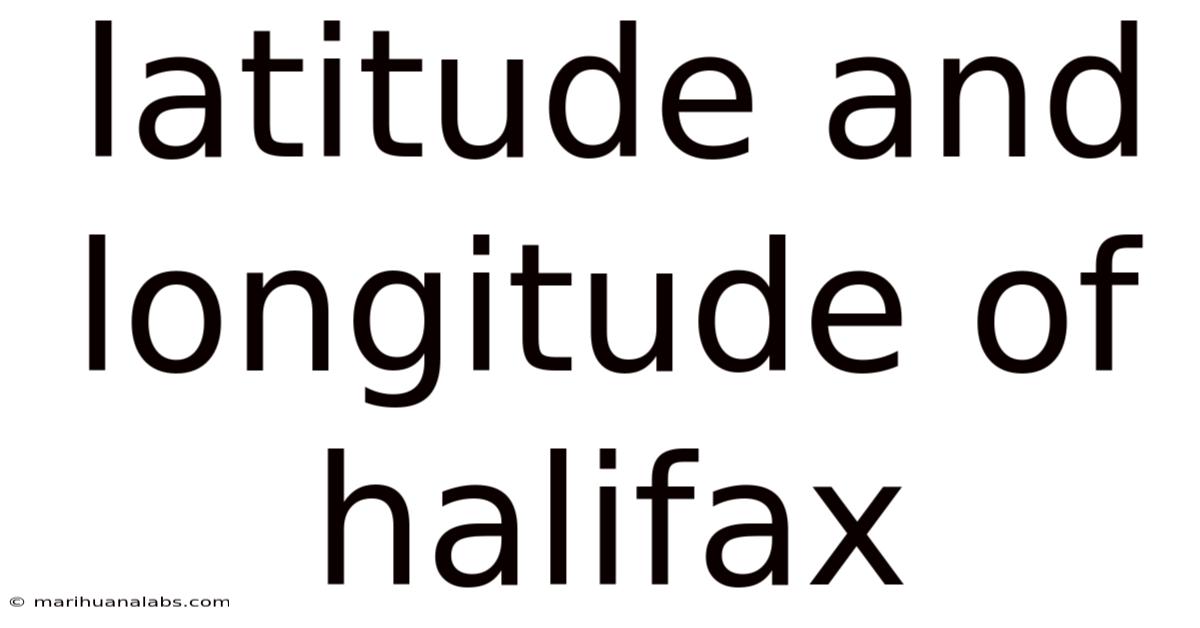 Latitude And Longitude Of Halifax