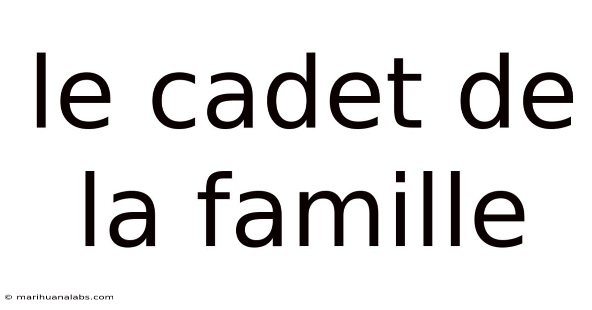 Le Cadet De La Famille