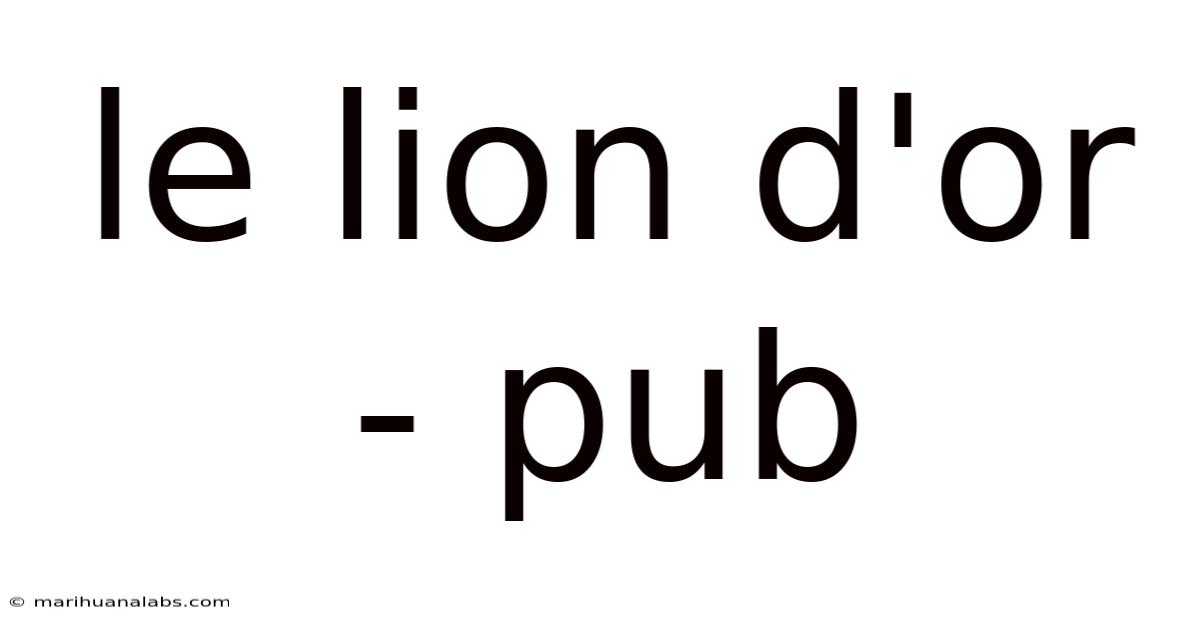 Le Lion D'or - Pub