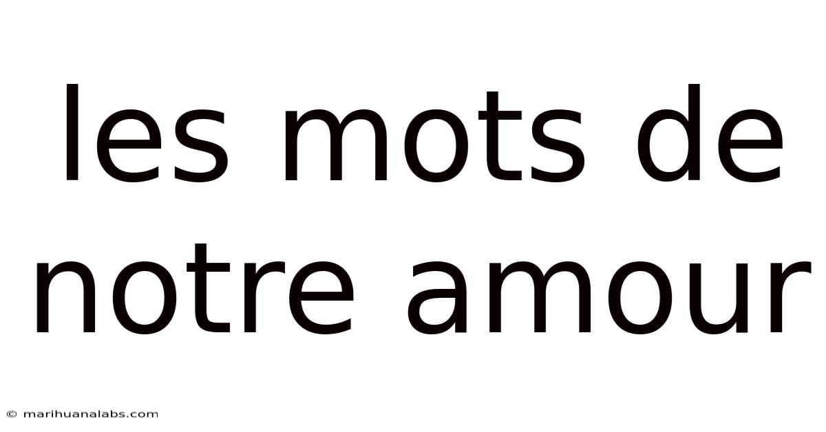 Les Mots De Notre Amour