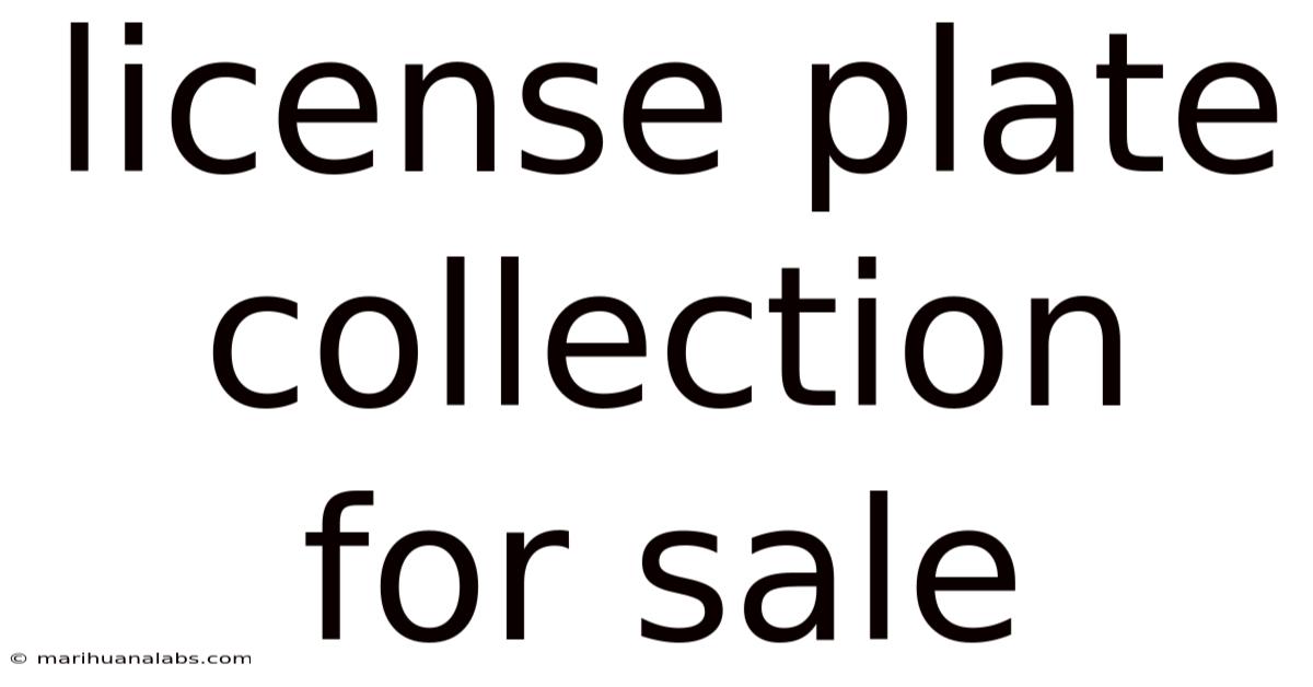 License Plate Collection For Sale