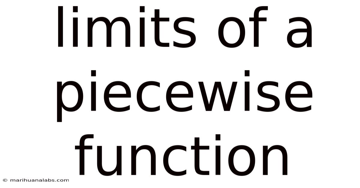 Limits Of A Piecewise Function