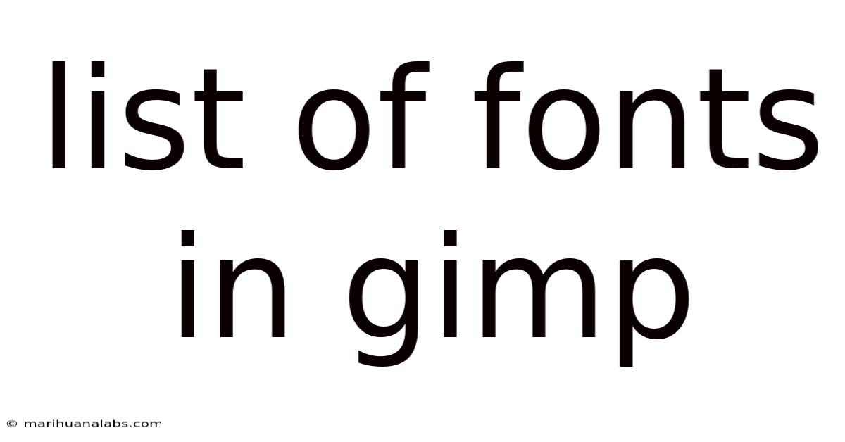 List Of Fonts In Gimp