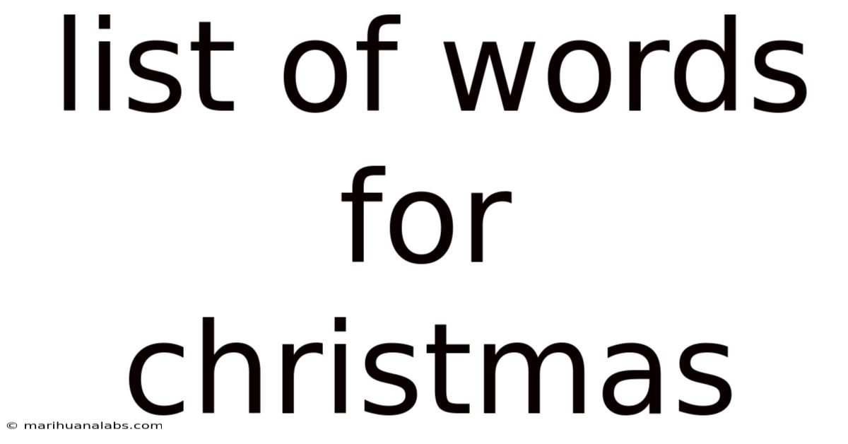 List Of Words For Christmas