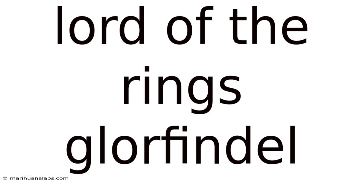 Lord Of The Rings Glorfindel