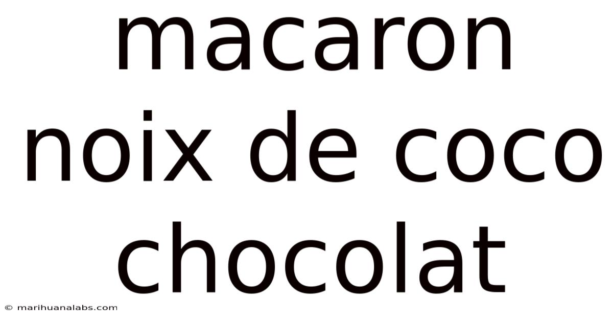 Macaron Noix De Coco Chocolat