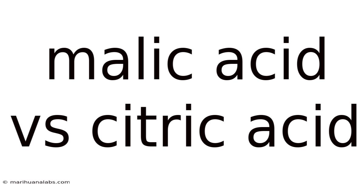 Malic Acid Vs Citric Acid