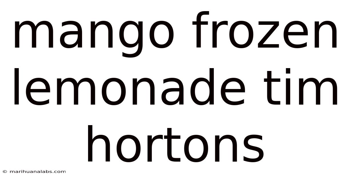 Mango Frozen Lemonade Tim Hortons