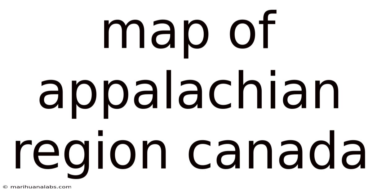 Map Of Appalachian Region Canada