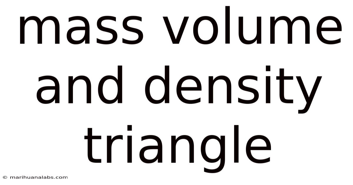 Mass Volume And Density Triangle