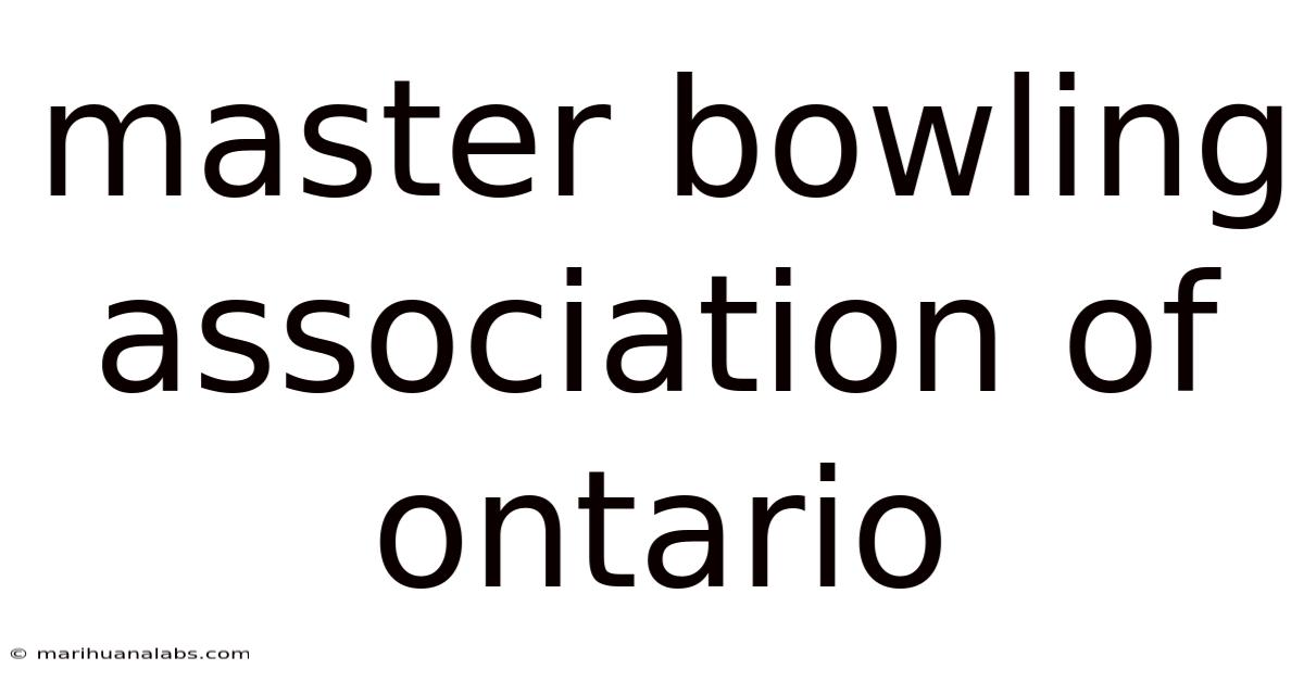 Master Bowling Association Of Ontario