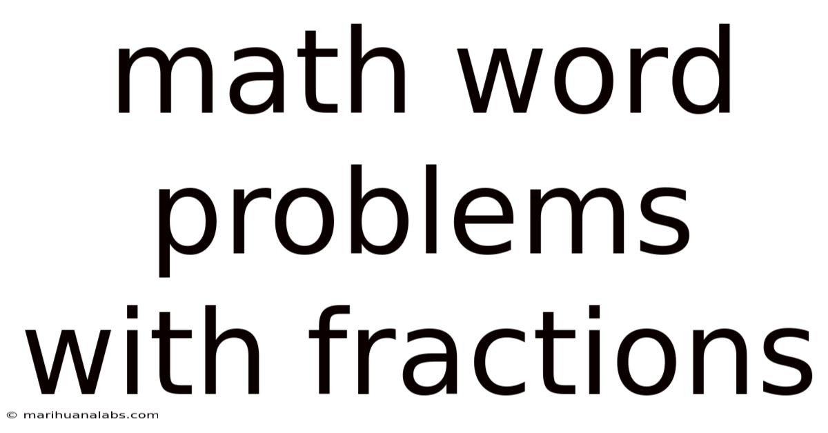 Math Word Problems With Fractions