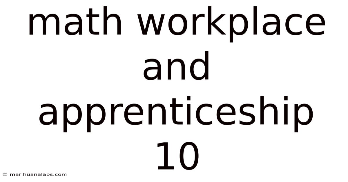 Math Workplace And Apprenticeship 10
