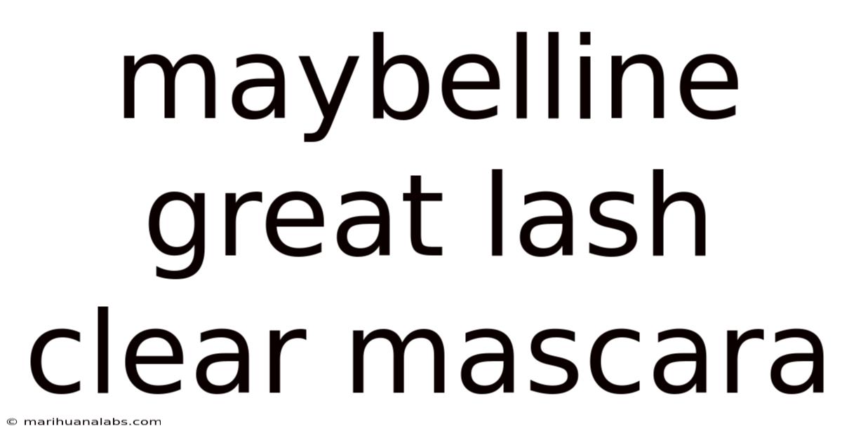Maybelline Great Lash Clear Mascara
