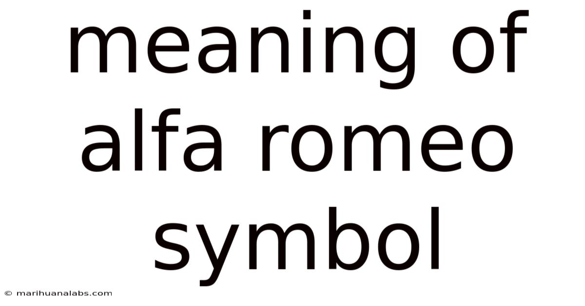 Meaning Of Alfa Romeo Symbol