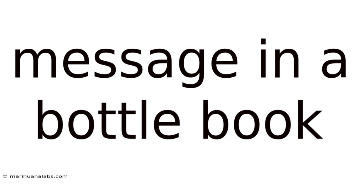 Message In A Bottle Book