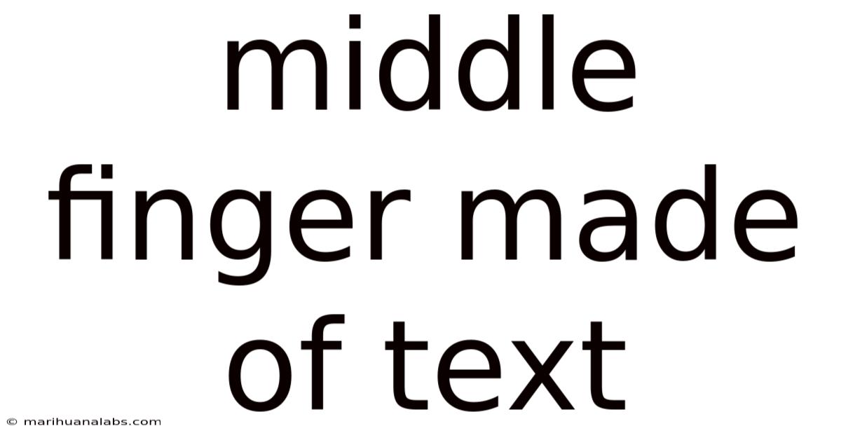 Middle Finger Made Of Text