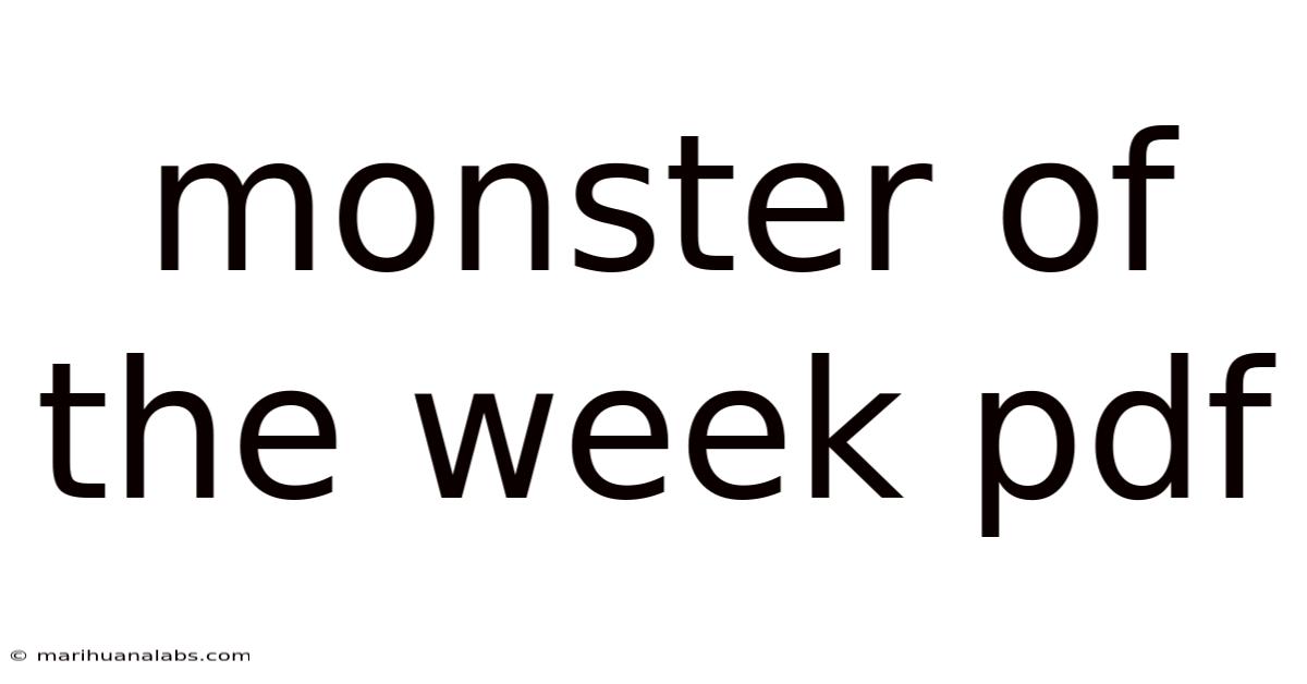 Monster Of The Week Pdf