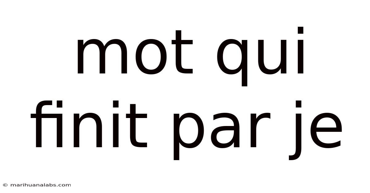 Mot Qui Finit Par Je