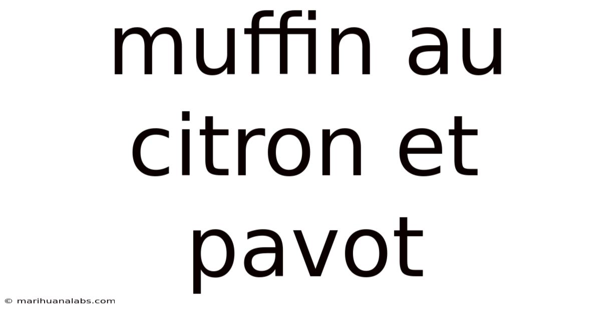 Muffin Au Citron Et Pavot