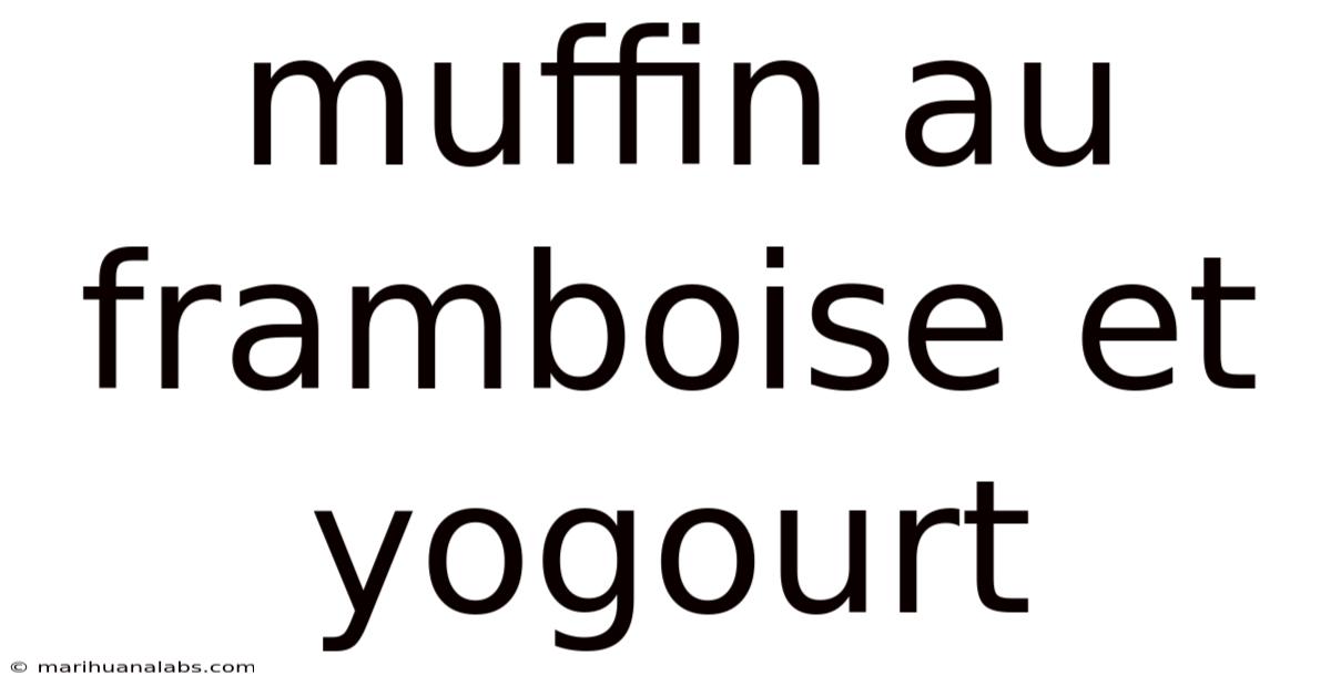 Muffin Au Framboise Et Yogourt