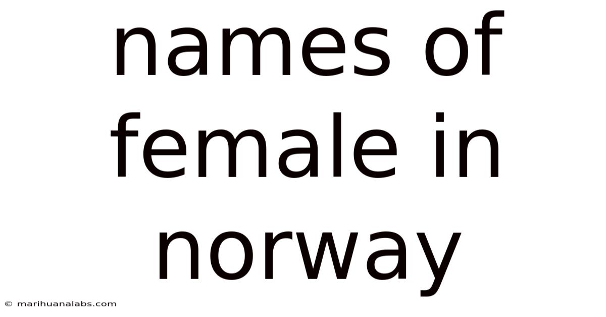 Names Of Female In Norway