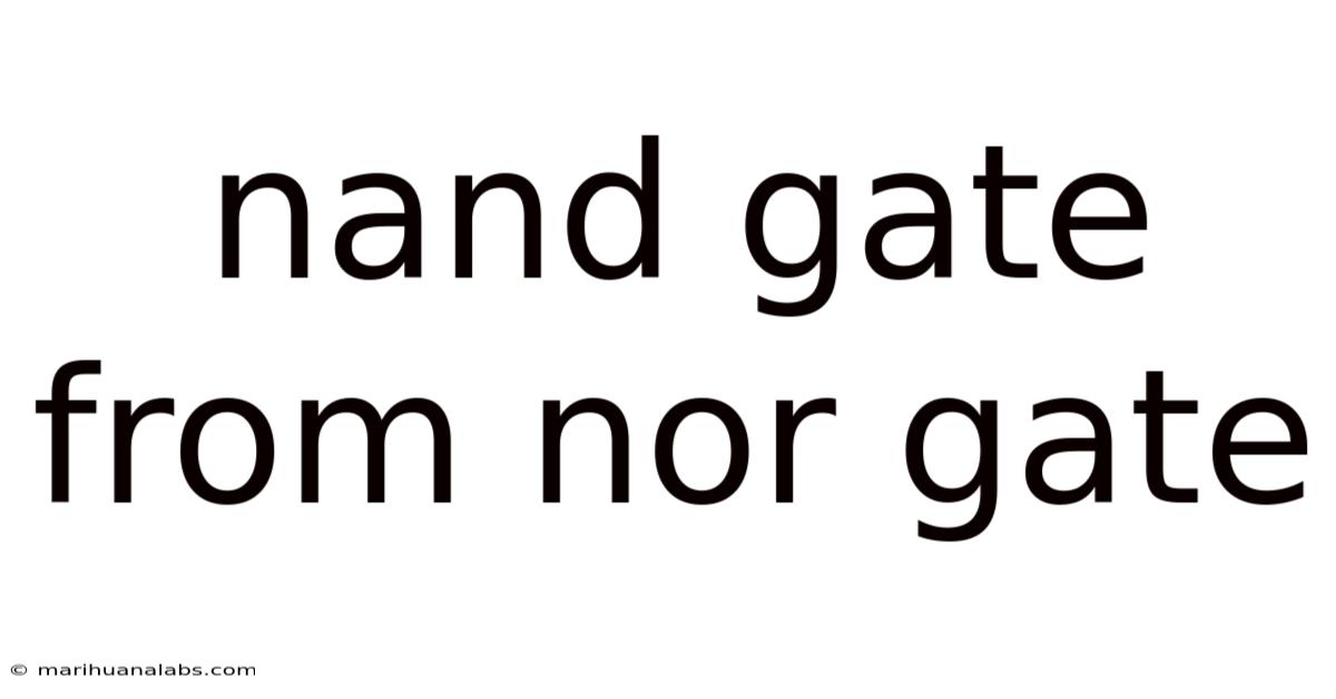 Nand Gate From Nor Gate