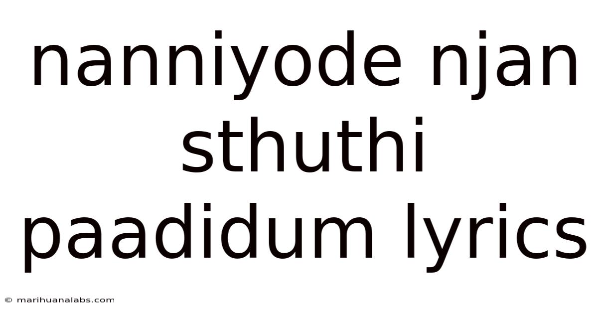Nanniyode Njan Sthuthi Paadidum Lyrics