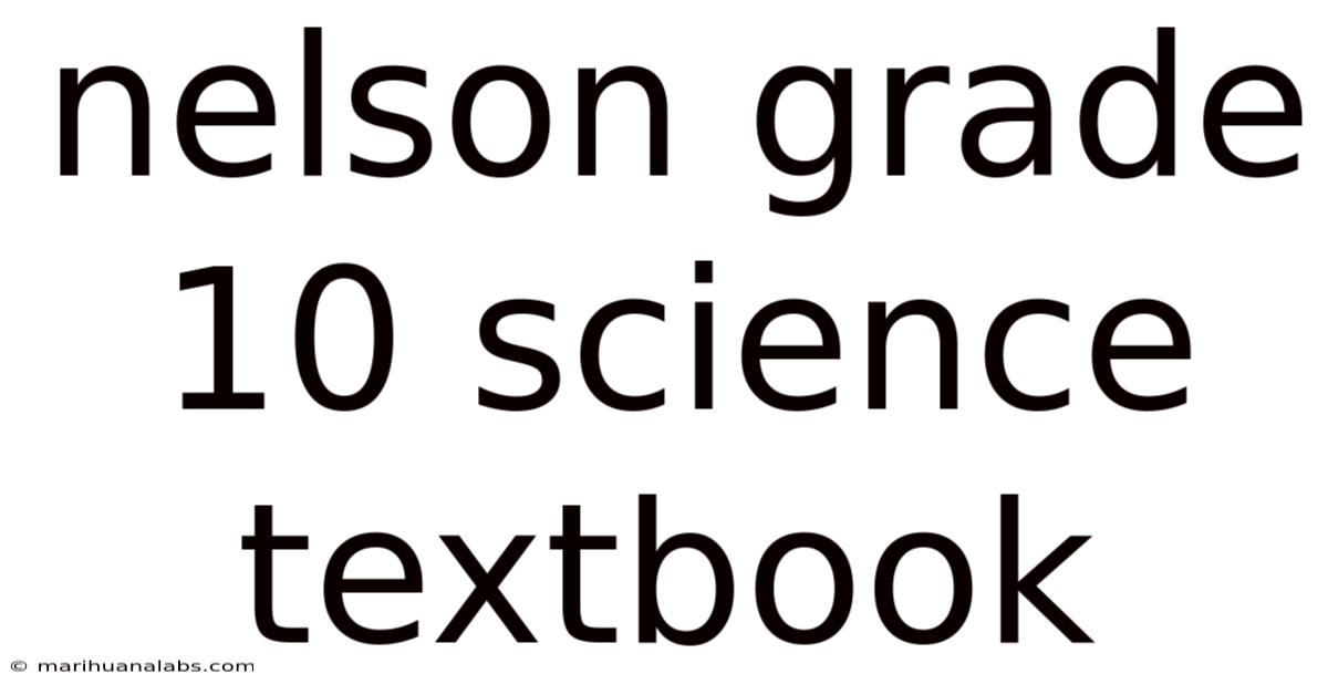 Nelson Grade 10 Science Textbook