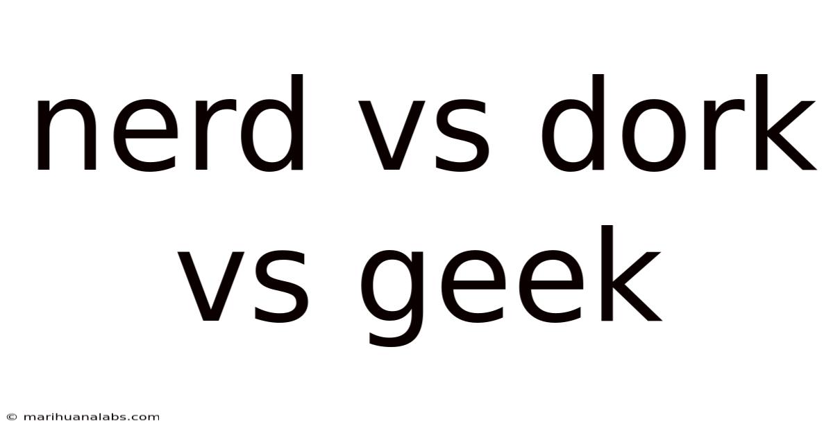 Nerd Vs Dork Vs Geek