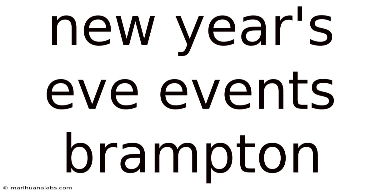 New Year's Eve Events Brampton