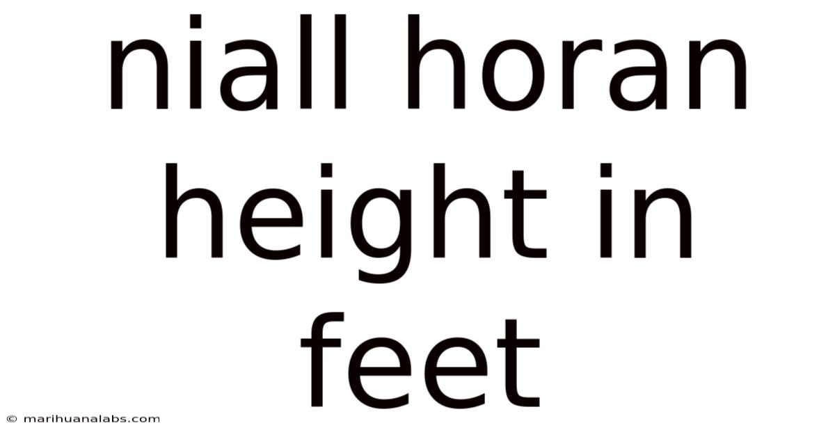 Niall Horan Height In Feet