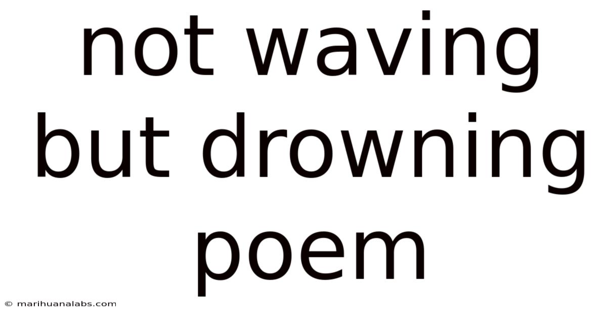 Not Waving But Drowning Poem