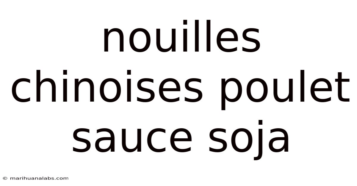 Nouilles Chinoises Poulet Sauce Soja