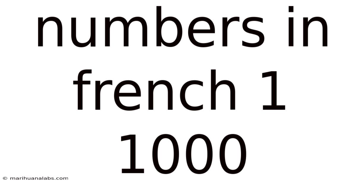 Numbers In French 1 1000